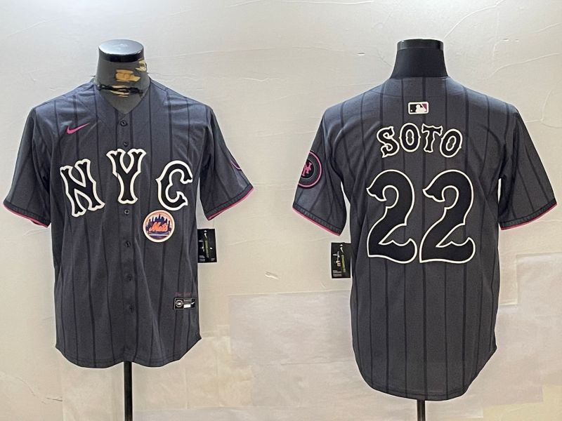 Men New York Mets #22 Soto Black City Edition 2024 Nike MLB Jersey style 3->new york mets->MLB Jersey